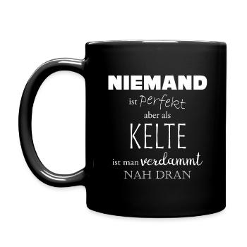 Niemand ist perfekt, aber als Kelte ... - Tasse einfarbig - Schwarz - Links