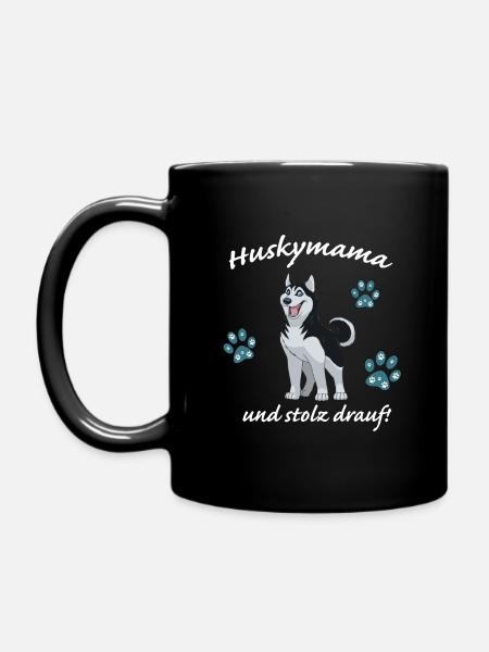 Huskymama and proud of it! - Full Colour Mug - black