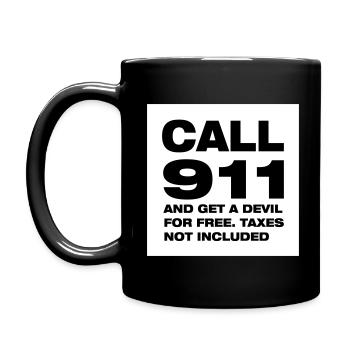 call nine one one - Full Colour Mug - black - Left