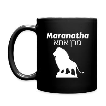 Maranatha weiss - Tasse einfarbig - Schwarz - Links
