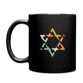 Davidstern - Tasse einfarbig - Schwarz - Links