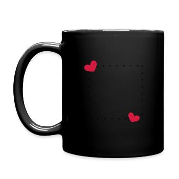 Heart frame ornament line - Full Colour Mug - black - Left