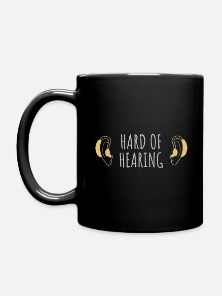 Hörgeschädigt und schwerhörig - Tasse einfarbig - Schwarz