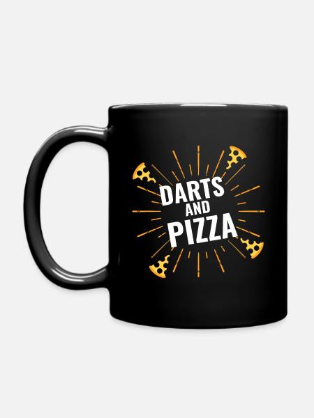Darts & Pizza - Tasse einfarbig - Schwarz