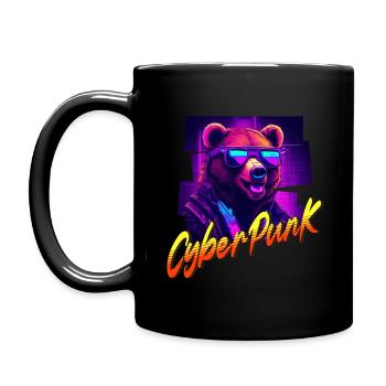 Cyberpunk Bear - Full Colour Mug - black - Left