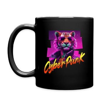 Cyberpunk Tiger - Full Colour Mug - black - Left