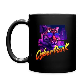 Cyberpunk Tiger - Full Colour Mug - black - Left