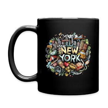 New York City Graffiti NYC Manhattan - Full Colour Mug - black - Left