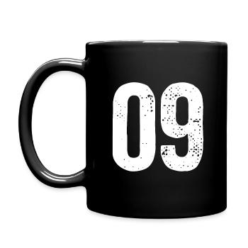 09 Numbers White - Full Colour Mug - black - Left