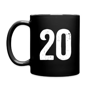 20 Numbers White - Full Colour Mug - black - Left
