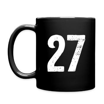 27 Numéros Blanc - Mug uni - noir - Gauche