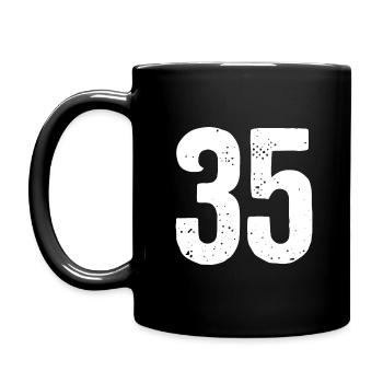 35 numéros blancs - Mug uni - noir - Gauche
