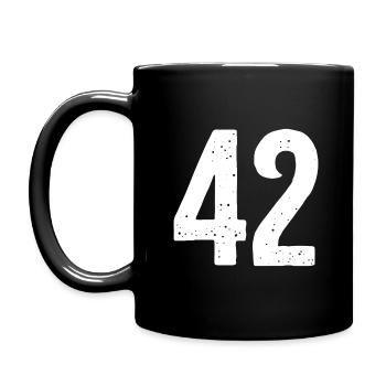 42 Numbers White - Full Colour Mug - black - Left