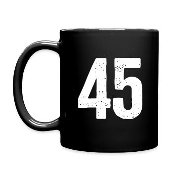 45 Numéros Blanc - Mug uni - noir - Gauche