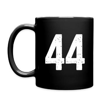 44 Zahlen Weiß - Tasse einfarbig - Schwarz - Links