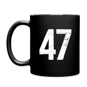 47 Numbers White - Full Colour Mug - black - Left