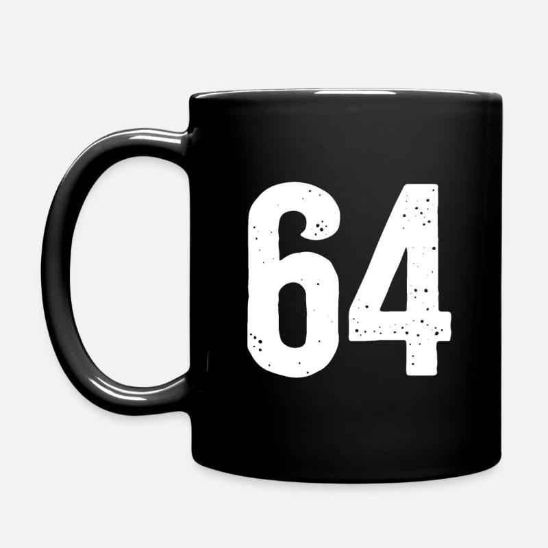 64 Numéros Blanc - Mug uni - noir