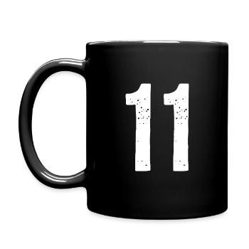 11 Numbers White - Full Colour Mug - black - Left