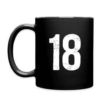 18 Numbers White - Full Colour Mug - black - Left