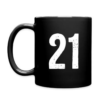 21 Numbers White - Full Colour Mug - black - Left