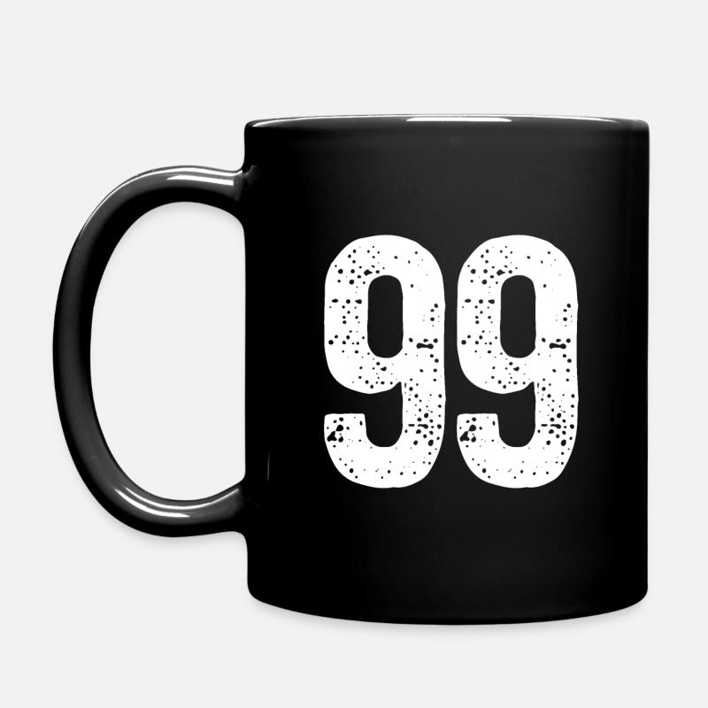 99 Zahlen Weiß - Tasse einfarbig - Schwarz
