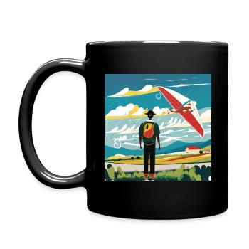 GuyWatchingPlanesSix (en anglais seulement) - Mug uni - noir - Gauche