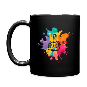 Farbkleckse Mittelfinger - Tasse einfarbig - Schwarz - Links