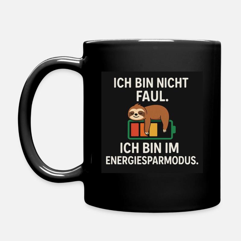Fauli Faultier - Tasse einfarbig - Schwarz