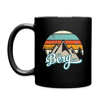 The Mountain Calls * Retro Sayings Mountains Say Berch - Full Colour Mug - black - Left