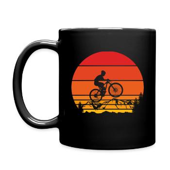 Mountain Bike Biker Cycling Bike Vintage - Full Colour Mug - black - Left