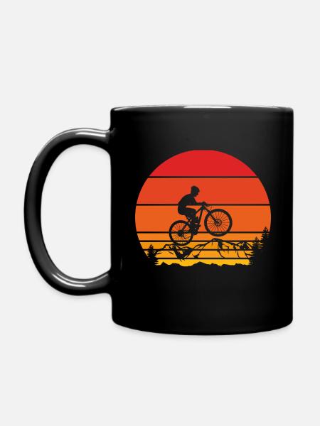 Mountain Bike Biker Radsport Fahrrad Vintage - Tasse einfarbig - Schwarz