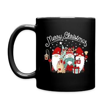 Wichtel Weihnachten Merry Christmas Gnomies - Tasse einfarbig - Schwarz - Links