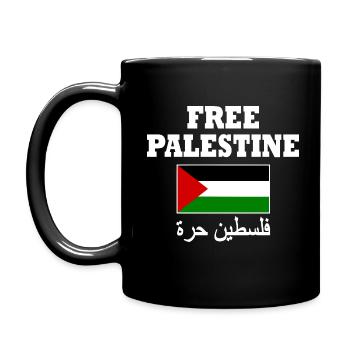 Free palestine - Tasse einfarbig - Schwarz - Links