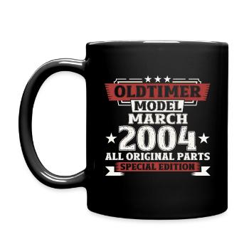 20. Geburtstag Oldtimer März Jahrgang 2004 - Tasse einfarbig - Schwarz - Links