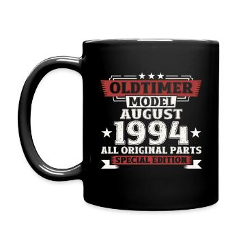 30. Geburtstag Oldtimer August 1994 Jahrgang - Tasse einfarbig - Schwarz - Links