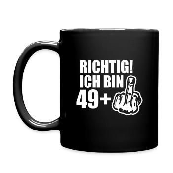 50. GEBURTSTAG - ICH BIN 49 + 1 LUSTIGES GESCHENK - Tasse einfarbig - Schwarz - Links
