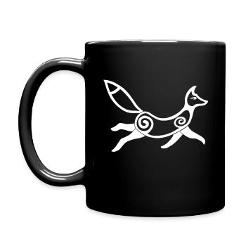 Celtic Fox in White - Full Colour Mug - black - Left