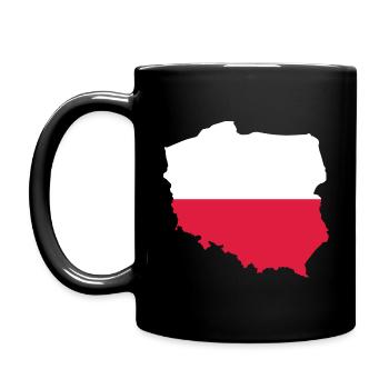 Poland - National border in national flag - Full Colour Mug - black - Left