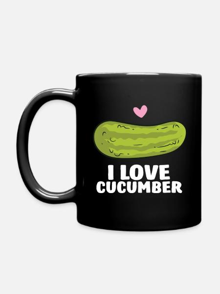 Cucumber - i love cucumber - Full Colour Mug - black