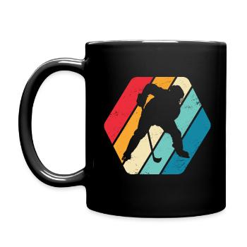 Eishockey Sport Spiel Mannschaft Retro - Tasse einfarbig - Schwarz - Links