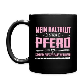 Kaltblut Pferd Seele Auf Hufen Geschenk - Tasse einfarbig - Schwarz - Links