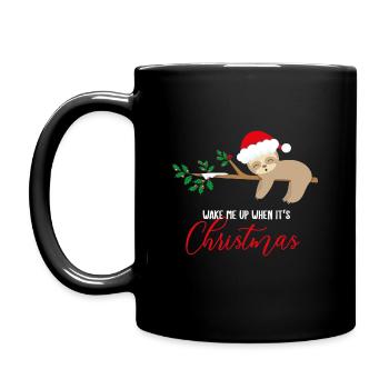 Noël paresseux cadeau de sommeil drôle fan - Mug uni - noir - Gauche
