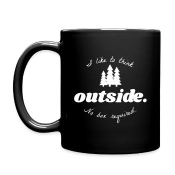 J’aime penser à l’extérieur Aucune boîte requise amour de la nature - Mug uni - noir - Gauche