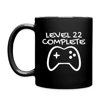 22 Birthday - Level 22 Complete - Gamer 22 years - Full Colour Mug - black - Left