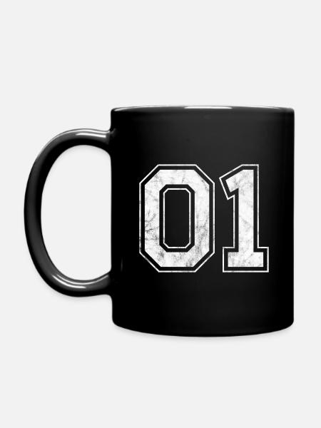 Anzahl 01 - Tasse einfarbig - Schwarz