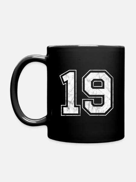 Anzahl 19 - Tasse einfarbig - Schwarz