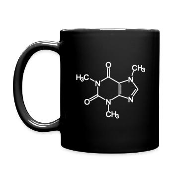 Koffein / Coffein - Chemische Formel für Koffein - Tasse einfarbig - Schwarz - Links