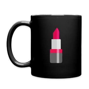 Idée cadeau de maquillage motif rouge à lèvres - Mug uni - noir - Gauche