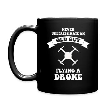 old man drone - Full Colour Mug - black - Left