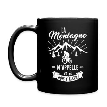 T-shirt Vélo - La Montagne m'appelle - Mug uni - noir - Gauche